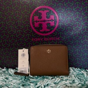 Authentic Tory Burch Emerson Mini Wallet Moose /909